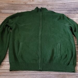 Old Navy mock neck full zip hunter green sweater